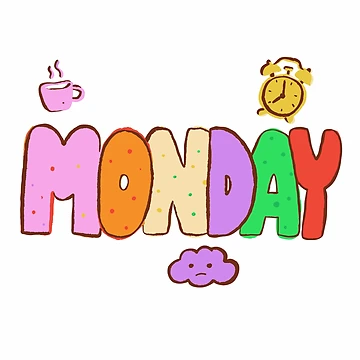 Artwork thumbnail, Monday - Hand-Lettered Riso Word by BysonDesigns