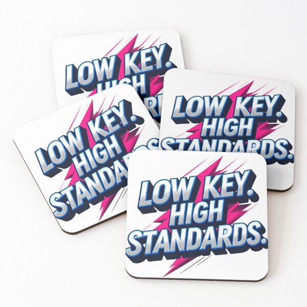 Item preview, Low Key High Standards Bold Blue Pink Typography designed and sold by Aarvya Fashion Club ( A.F.C ).