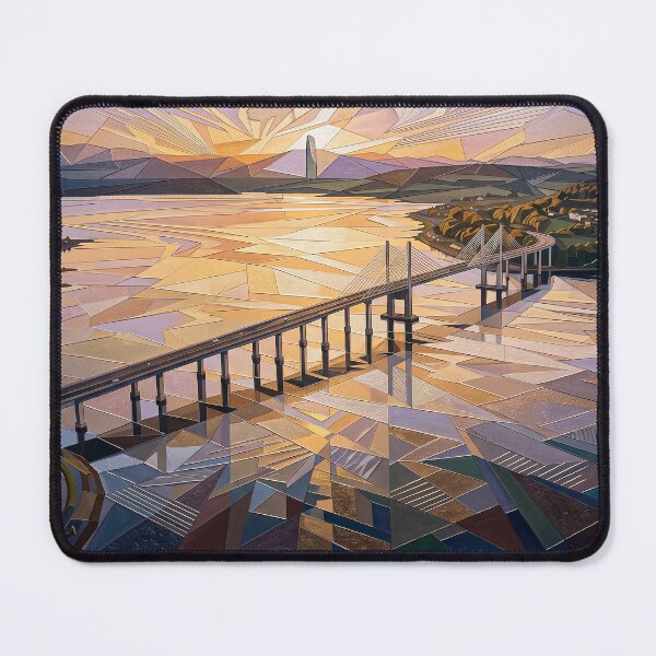 Item preview, Kessock Bridge Sunrise Geometric Mosaic Skyline designed and sold by ArtworkNorth.