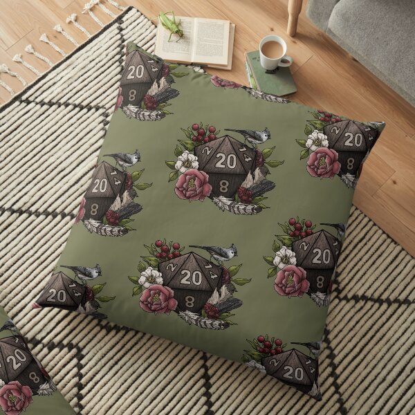 Druid Class D20 - Tabletop Gaming Dice Floor Pillow