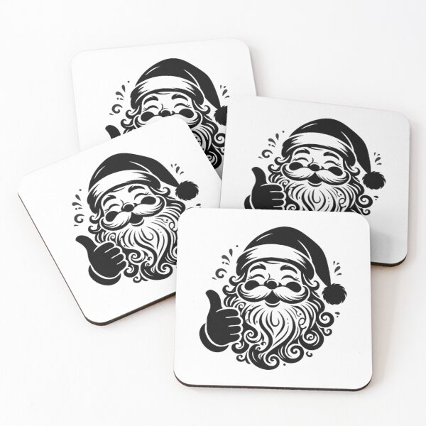 Item preview, Santa Face Giving Thumbs Up Black Design designed and sold by Linework Studio.