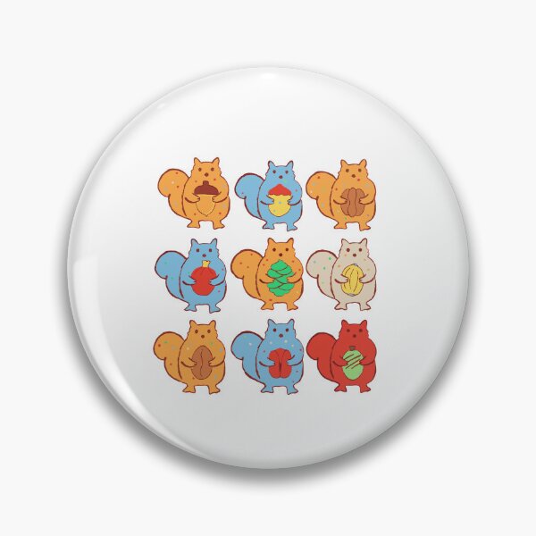 Item preview, Squirrel Sticker Pack - Nine Squirrels With Nuts designed and sold by BysonDesigns.