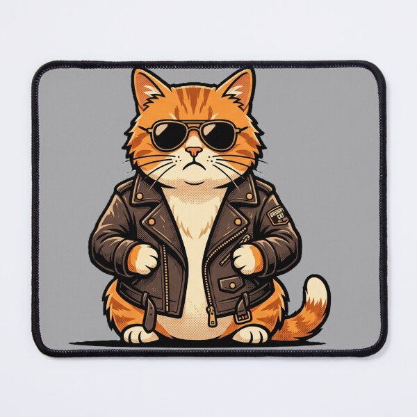 Item preview, Cool Biker Cat in Leather Jacket designed and sold by Thoughtful Prints.