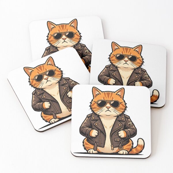 Item preview, Cool Biker Cat in Leather Jacket designed and sold by Thoughtful Prints.