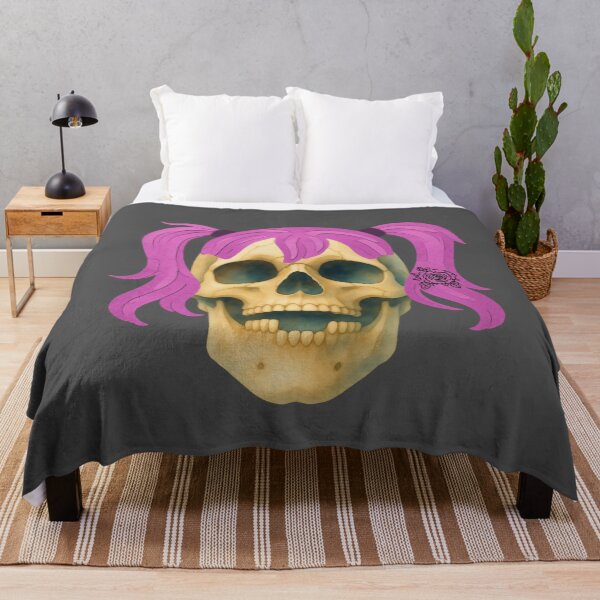 Item preview, Skull with a Pink Wig and Rose designed and sold by Chameleon by Ewa .