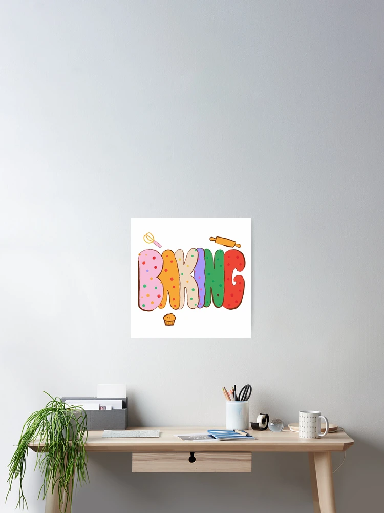 Thumbnail 2 of 3, Poster, Baking - Hand-Lettered Riso Word designed and sold by BysonDesigns.