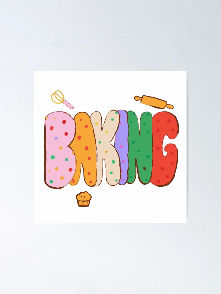Thumbnail 1 of 3, Poster, Baking - Hand-Lettered Riso Word designed and sold by BysonDesigns.