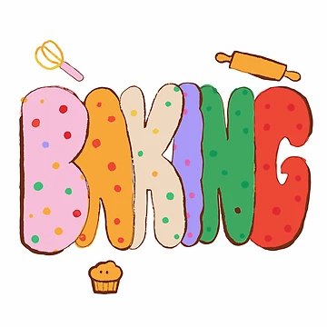 Artwork thumbnail, Baking - Hand-Lettered Riso Word by BysonDesigns