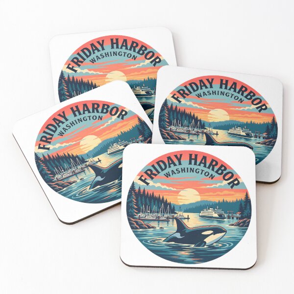 Item preview, Friday Harbor Washington: Orca Whale Vintage Sunset  designed and sold by CircinusStore.