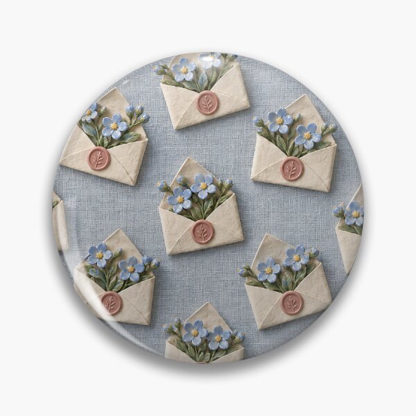 Item preview, Forget-Me-Not Flower Envelopes on Blue Linen – Romantic Cottagecore Pattern designed and sold by Kaleidoscope Print.