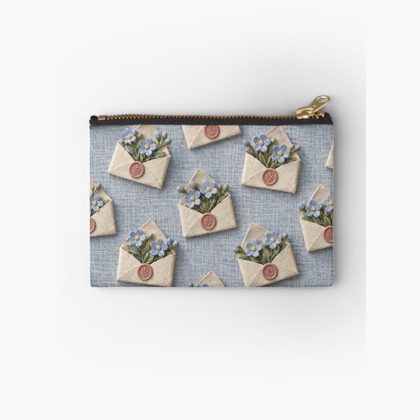 Item preview, Forget-Me-Not Flower Envelopes on Blue Linen – Romantic Cottagecore Pattern designed and sold by Kaleidoscope Print.