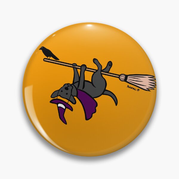 Item preview, Halloween Black Labrador Broom Rider designed and sold by HappyLabradors.
