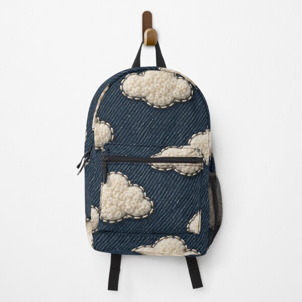 Item preview, Tufted White Clouds on Dark Denim – Cozy Embroidered Sky Pattern designed and sold by Kaleidoscope Print.