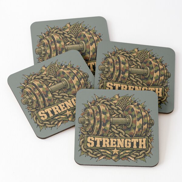 Item preview, Military Strength – Camouflage Weightlifting Gym Design designed and sold by Aimetoi.