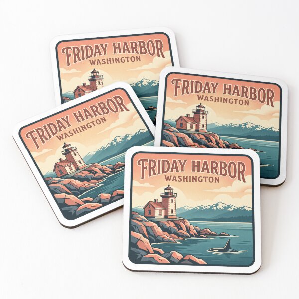 Item preview, Friday Harbor Washington: Orca Lighthouse Vintage Coastal designed and sold by CircinusStore.