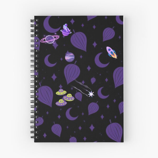 Item preview, Cosmic Purple Universe with Moon Rockets and UFOs designed and sold by bakosshops.