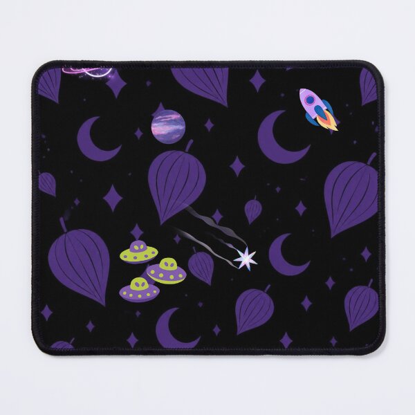 Item preview, Cosmic Purple Universe with Moon Rockets and UFOs designed and sold by bakosshops.