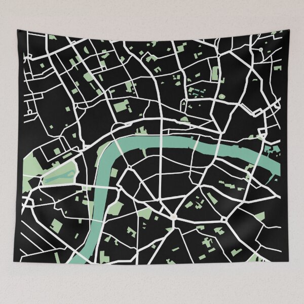 Artikelvorschau, London-Karte, Großbritannien, England entworfen und verkauft von MapsByLeo.