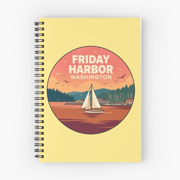 Item preview, Friday Harbor Washington: Sailboat Sunset Vintage Coastal designed and sold by CircinusStore.