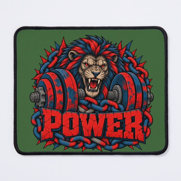 Item preview, Lion Power – Fierce Weightlifting & Gym Strength Design designed and sold by Aimetoi.