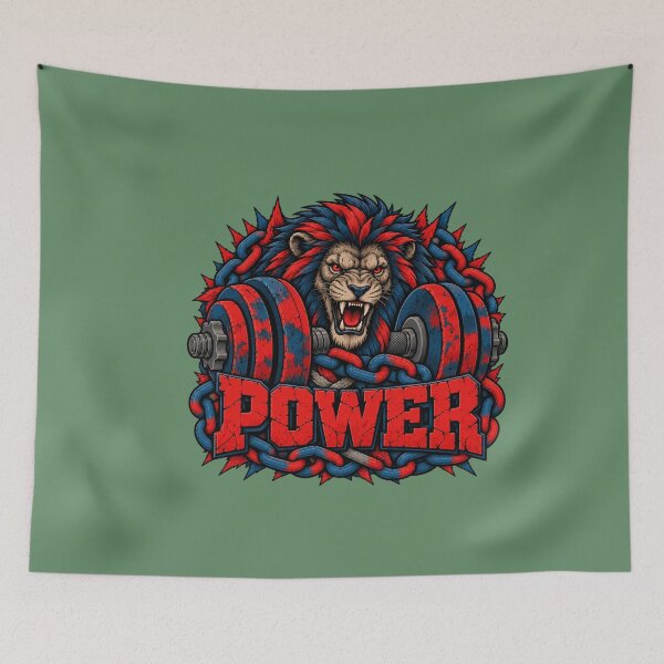 Item preview, Lion Power – Fierce Weightlifting & Gym Strength Design designed and sold by Aimetoi.