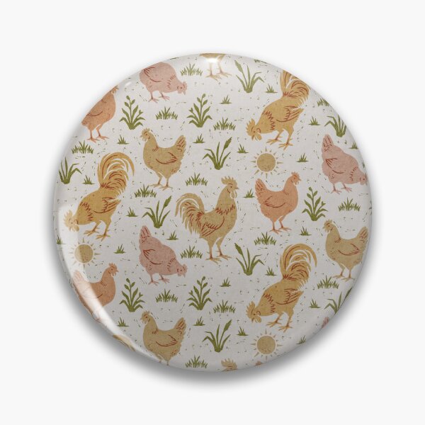 Item preview, Farmhouse Rustic Chickens And Roosters In Olive Mustard And Terracotta designed and sold by EliveraDesigns.