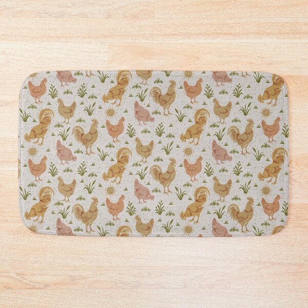 Item preview, Farmhouse Rustic Chickens And Roosters In Olive Mustard And Terracotta designed and sold by EliveraDesigns.