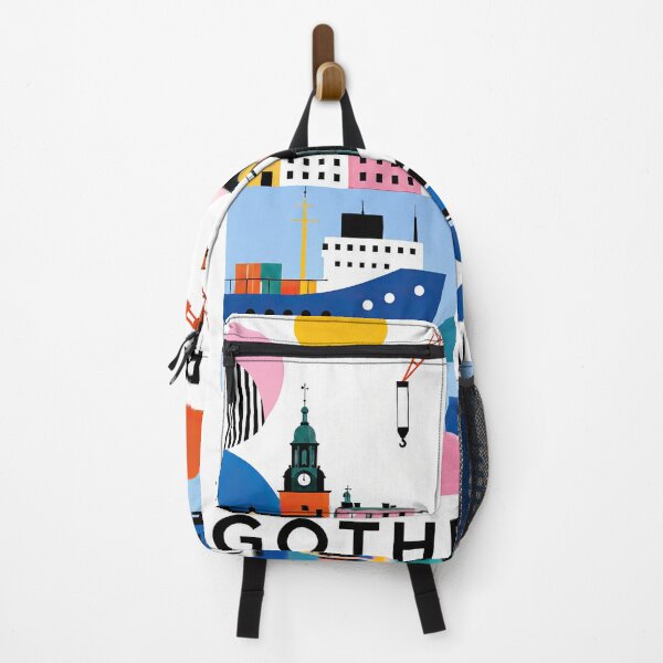 Artikelvorschau, Colorful illustrated poster of Gothenburg, Sweden featuring city entworfen und verkauft von ckybe.