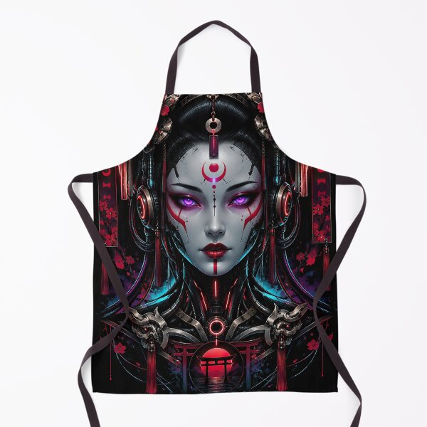 Artikelvorschau, Futuristic cyberpunk woman with headphones, floral hair ornament entworfen und verkauft von ckybe.