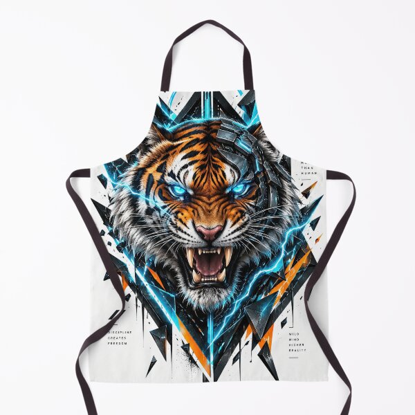 Aperçu de l'œuvre Fierce roaring tiger illustrated in a bold geometric créée et vendue par ckybe.