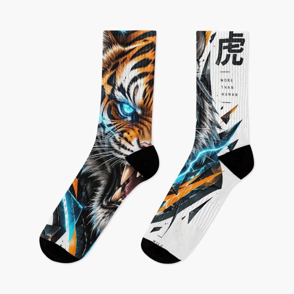 Aperçu de l'œuvre Fierce roaring tiger illustrated in a bold geometric créée et vendue par ckybe.