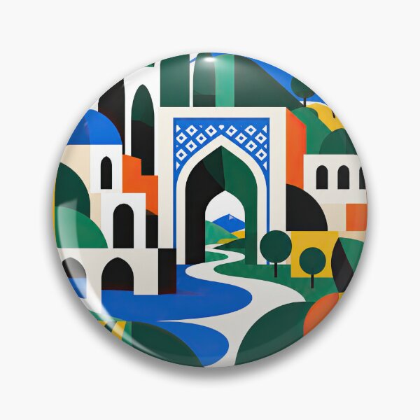 Artikelvorschau, Colorful geometric travel poster depicting Tajikistan landscapes entworfen und verkauft von ckybe.