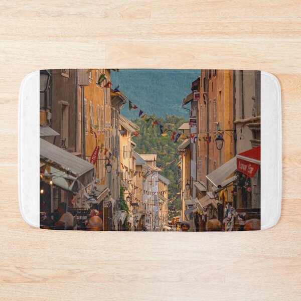 Item preview, Charming European Town Street Framed by Mountains designed and sold by Tyresett.