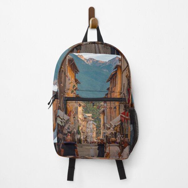 Item preview, Charming European Town Street Framed by Mountains designed and sold by Tyresett.