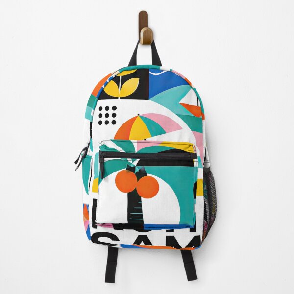 Item preview, Colorful geometric travel poster featuring tropical plants, beac designed and sold by ckybe.
