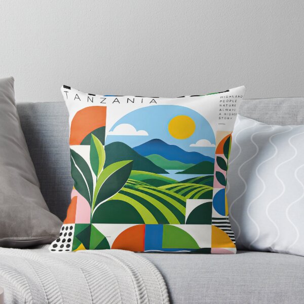 Artikelvorschau, Colorful geometric Tanzania travel poster featuring stylized mou entworfen und verkauft von ckybe.