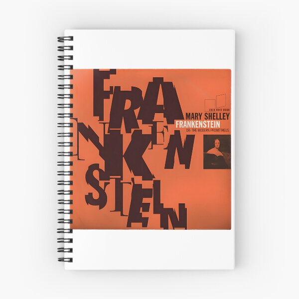 Item preview, Frankenstein Inspired Notebook Records Design Featuring Mary Shelley's Classic Novel designed and sold by RustedClaw.