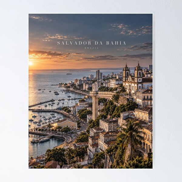 Item preview, Salvador da Bahia Cinematic Monochrome Artwork designed and sold by MichaeIRellov.