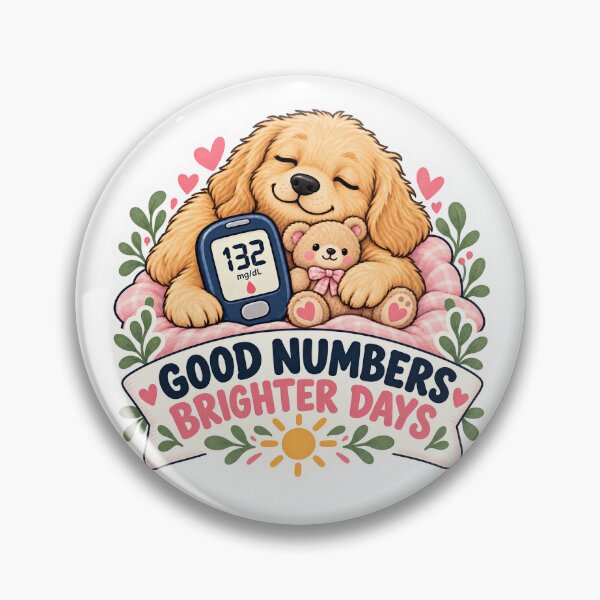 Item preview, Good Numbers Brighter Days – Cute Type 1 Diabetes Dog designed and sold by Elahi-Design.