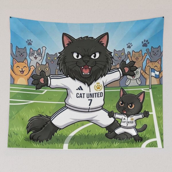 Item preview, Siuuu Cat Celebration - Funny Soccer Black Cats  designed and sold by PetalsPaws.