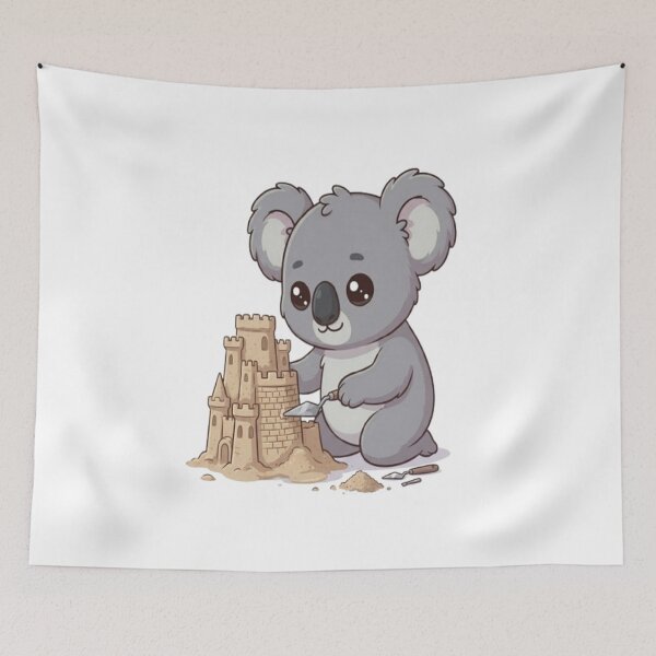 Item preview, Cute Koala Building Sand Castle designed and sold by Ella_Sketch.
