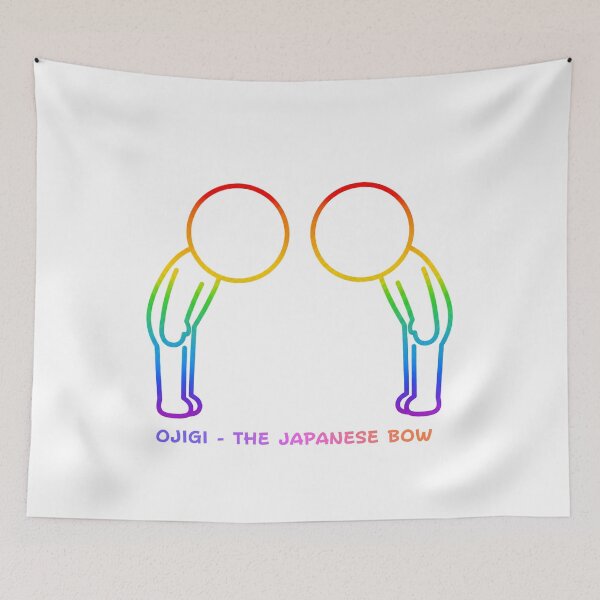 Item preview, Ojigi Japanese Bowing Etiquette - Rainbow Pride Culture Pictogram designed and sold by japan-picto.