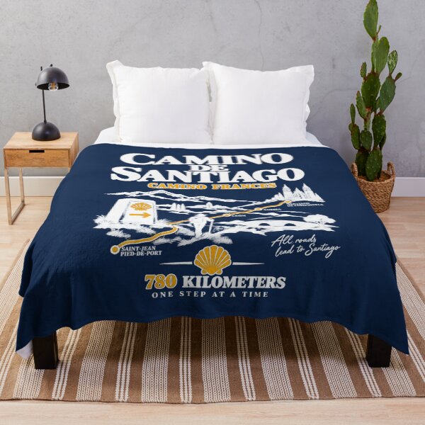Item preview, Camino de Santiago Camino Frances Pilgrim Route – White and Gold Hiking Design designed and sold by Studio Pico.
