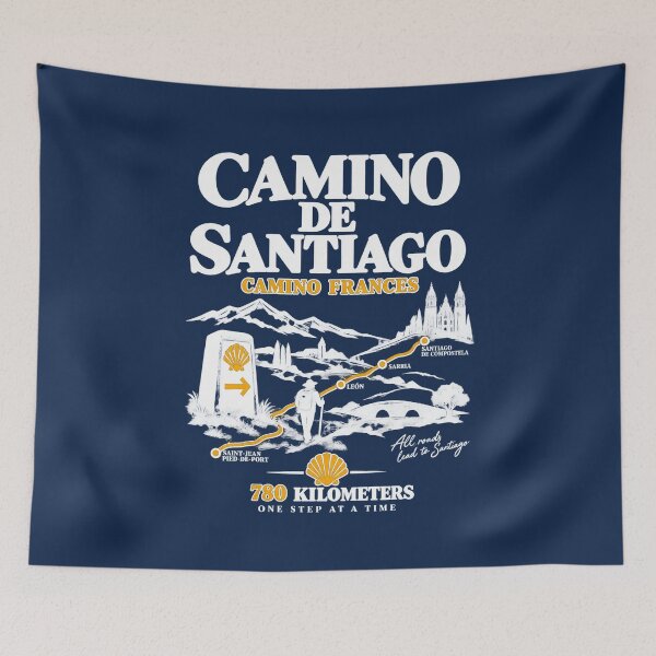 Item preview, Camino de Santiago Camino Frances Pilgrim Route – White and Gold Hiking Design designed and sold by Studio Pico.