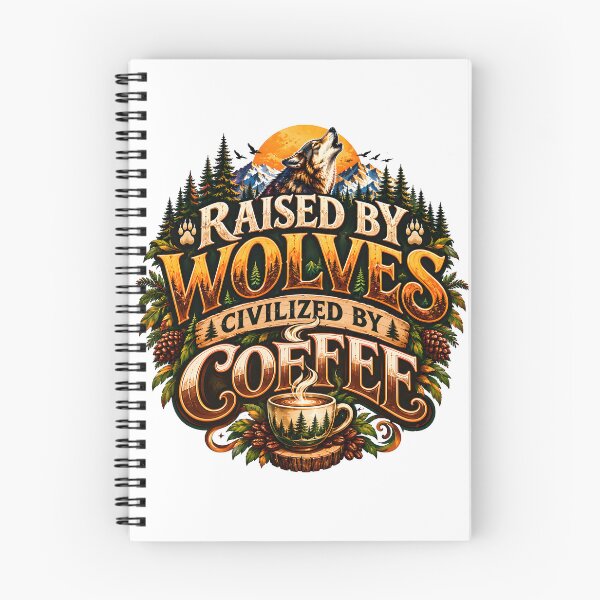 Item preview, coffee quotes, coffee culture, fantasy wolves, wolf illustration, cosmic wolves designed and sold by TrueArtVibes.