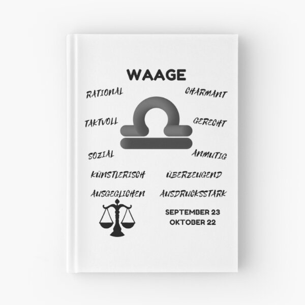 Item preview, Waage Zodiac Sign Astrology Symbol Horoscope - Classic Black & White (German Version) designed and sold by ZODIARA.