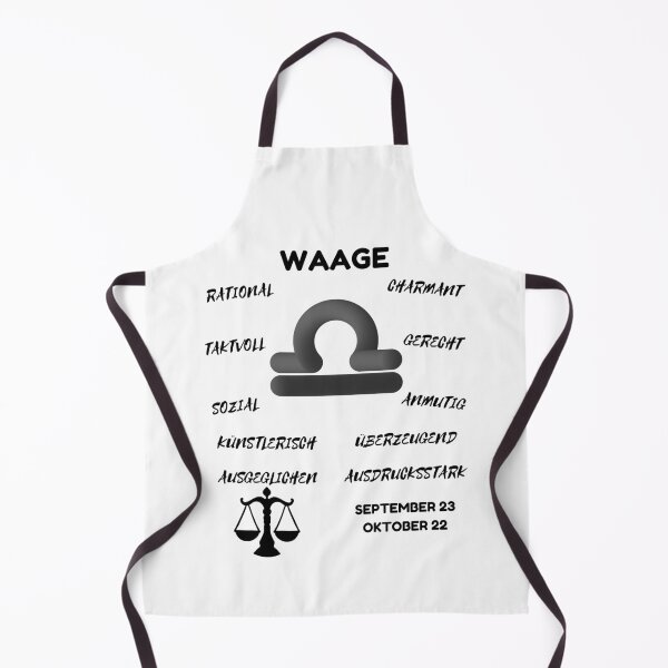 Item preview, Waage Zodiac Sign Astrology Symbol Horoscope - Classic Black & White (German Version) designed and sold by ZODIARA.
