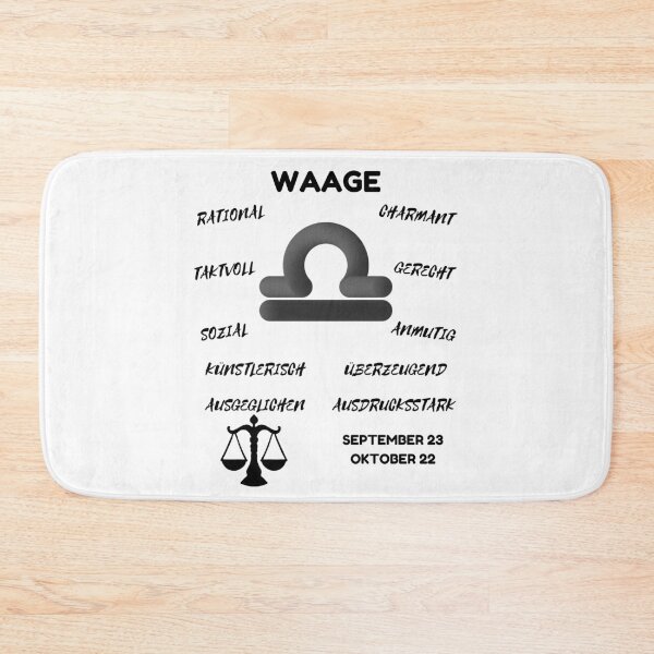 Item preview, Waage Zodiac Sign Astrology Symbol Horoscope - Classic Black & White (German Version) designed and sold by ZODIARA.