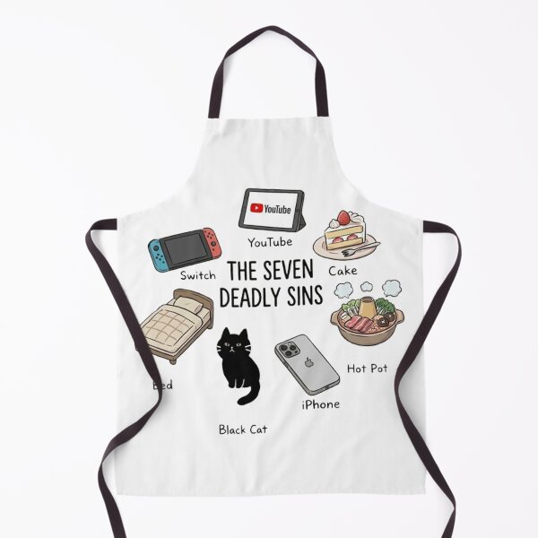 Item preview, The Seven Deadly Sins - Modern Comforts & Black Cat Humour designed and sold by PetalsPaws.