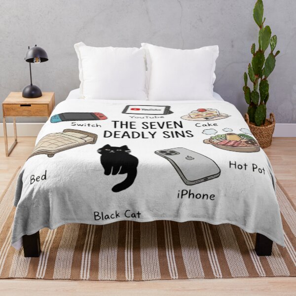Item preview, The Seven Deadly Sins - Modern Comforts & Black Cat Humour designed and sold by PetalsPaws.